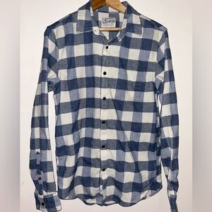 Lucky Brand Saturday Stretch Flannel Button Down Shirt Small